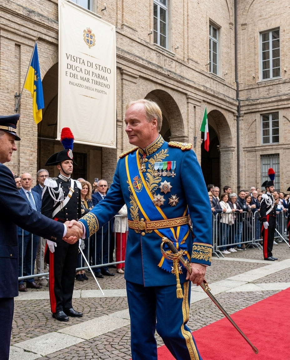 Visita Ufficiale del Duca Carlos Xavier a Parma in Traje di Gala